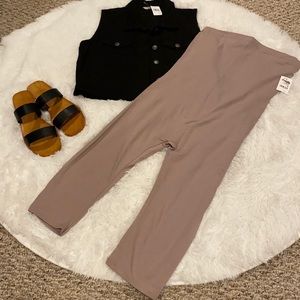 Charlotte Russe Black Vest and Tan Pants Set